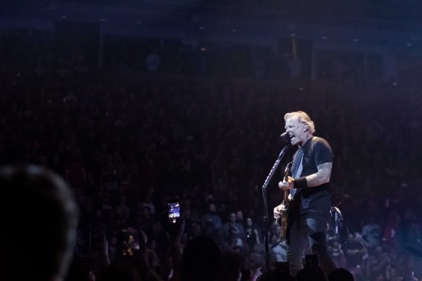 Singer and guitarist James Hatfield starts the next song at 8 p.m. on March 2, 2019 in the United Supermarkets Arena. Metallica traveled to Lubbock as part of the WorldWired Tour.